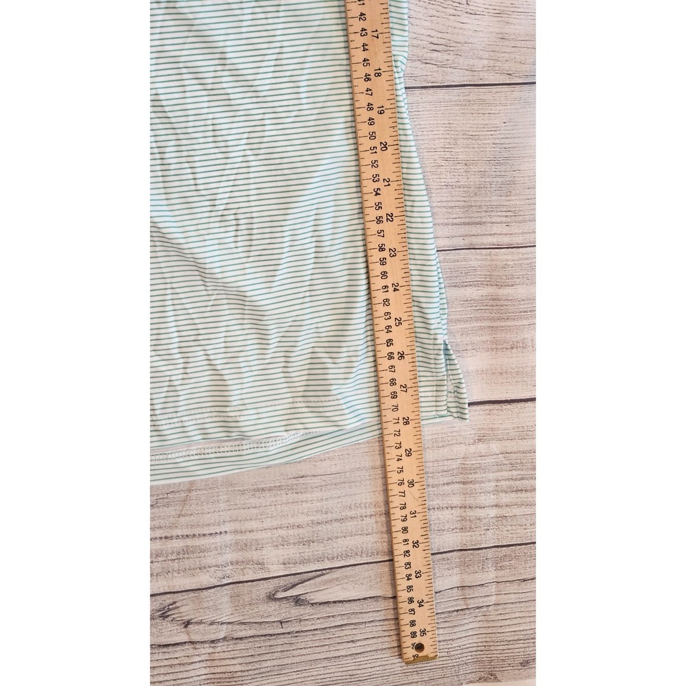 Collars & Co Polo Featherweight Flex Polo Shirt Mens XL Augusta Green Striped - Picture 4 of 7